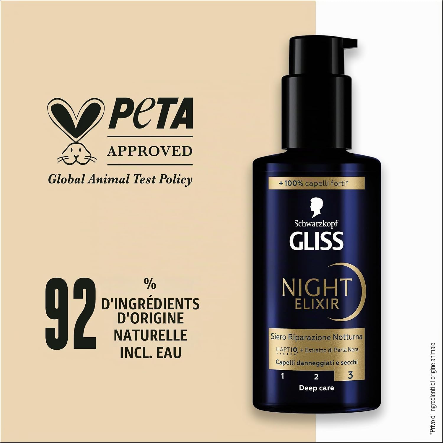Detalle de Schwarzkopf Gliss Night Elixir nachtserum 100 ml met HAPTIQ en zwarteparelextract