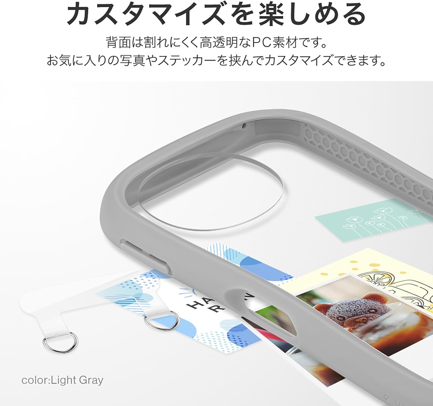 Thumbnail 1 de ルプラス ViAMO fly LN-24WQ1VMFLGY AQUOS sense9 SH-53E対応 耐衝撃ハイブリッドケース ライトグレー