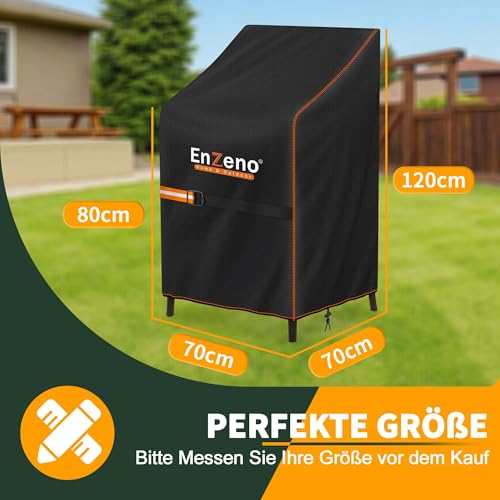 Thumbnail 1 de Enzeno Gartenstühle Abdeckung – stabile Wetterschutzhülle für Stapelstühle (70x70x80/120 cm)