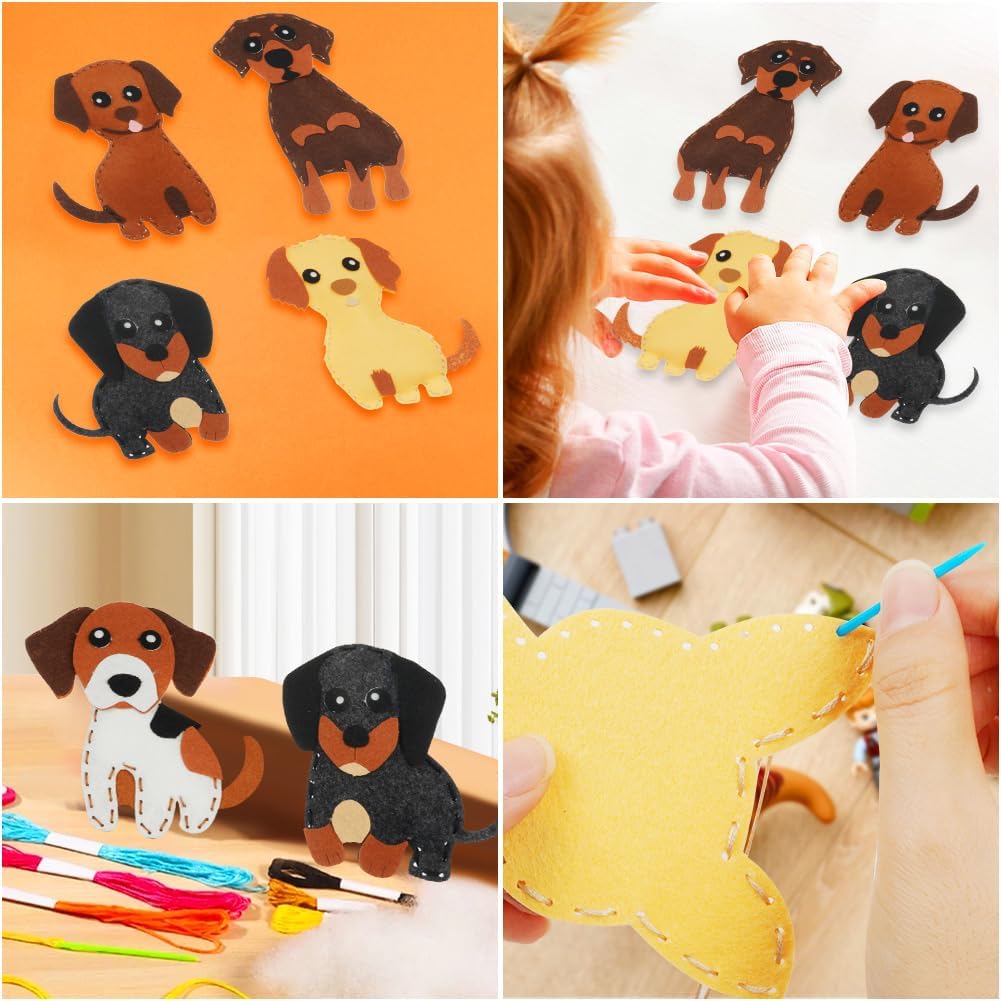 Detalle 2 de Vicloon 12PCS Confezione da Cucito in Feltro per Bambini — Kit Creativo per Principianti (Cane)