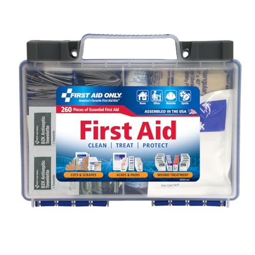 Detalle de First Aid Only 91248 OSHA-Compliant First Aid Kit — All-Purpose 50-Person Emergency Kit (260 Pieces)