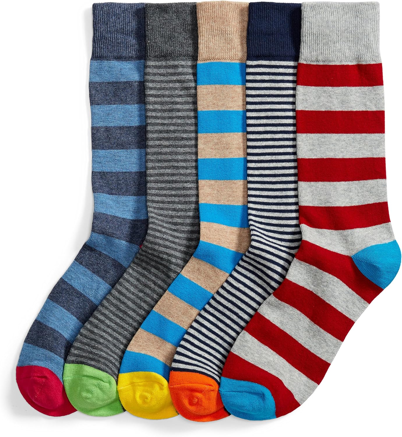 Thumbnail 4 de Amazon Essentials Men's Comfortable Patterned Dress Crew Socks, 5 Pairs