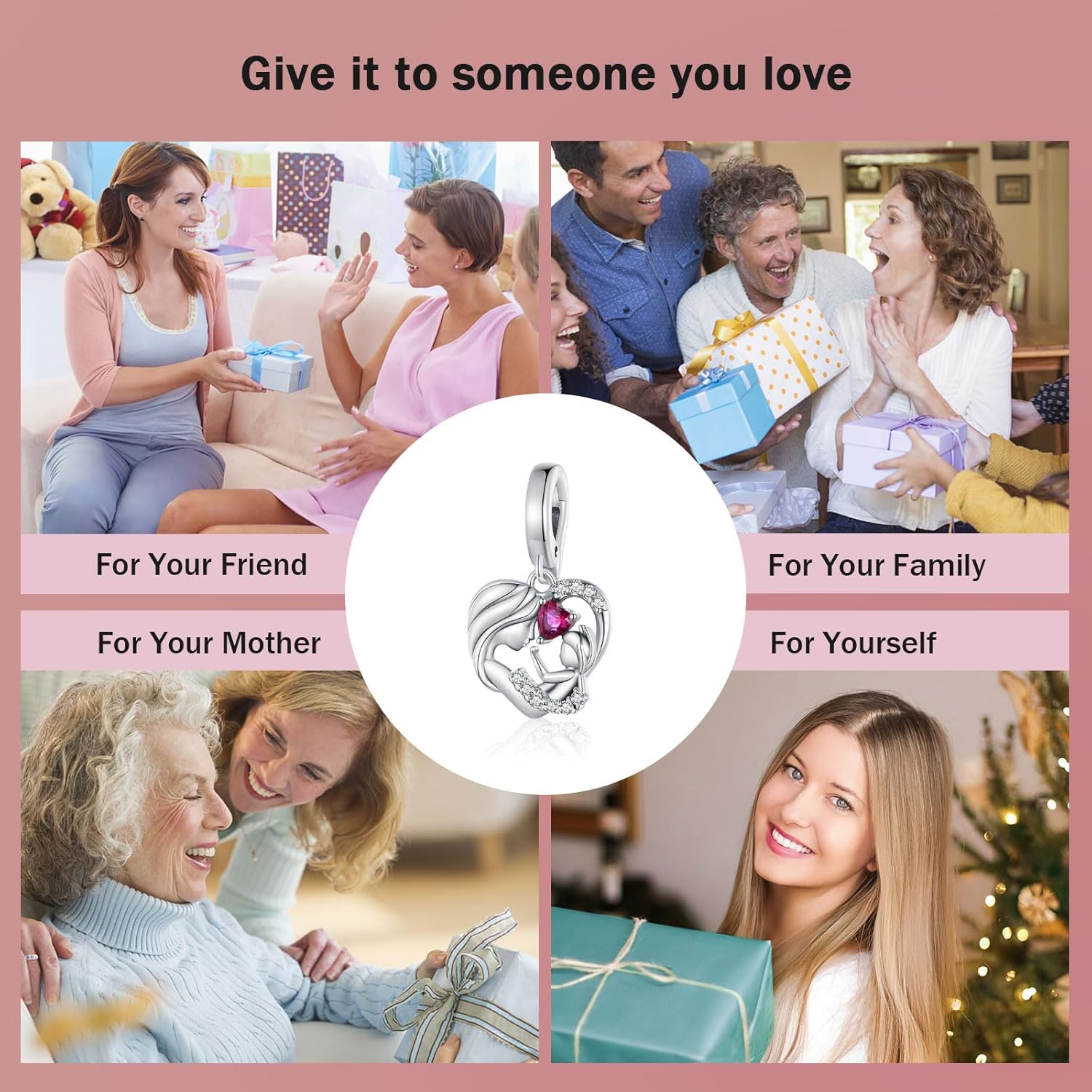 Thumbnail 5 de NINGAN Charm charms in argento 925 dorato con fibbia di sicurezza e catenina da viaggio - Firefly/Dragonfly, regalo romantico per mamma e amica