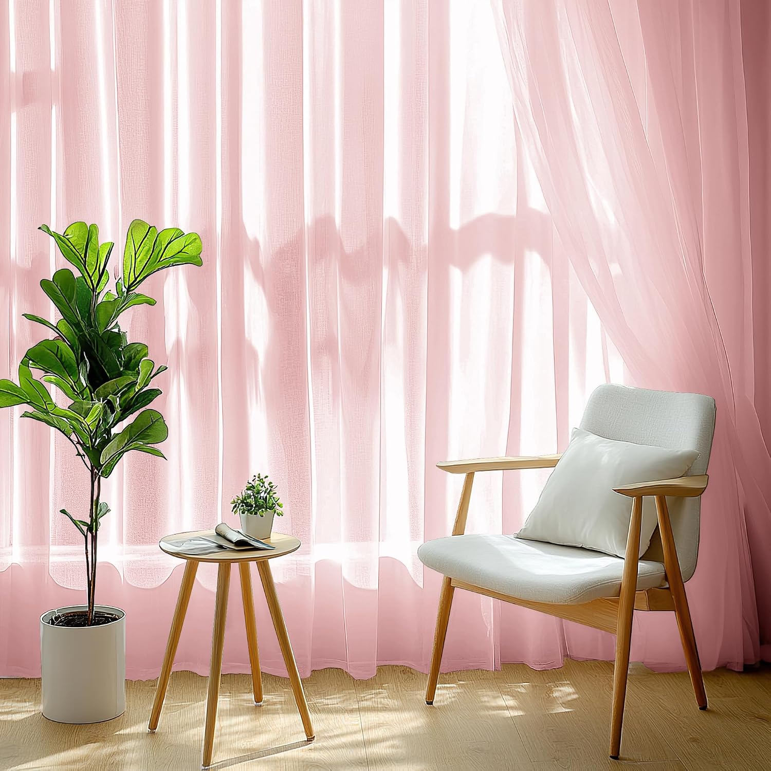 Thumbnail 6 de PONY DANCE Vorhang Rosa Voile H 160 x B 140 cm