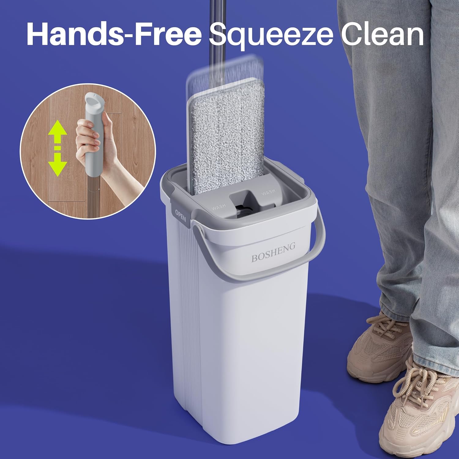 Thumbnail 6 de BOSHENG Mop and Bucket Set 60" extensible handle