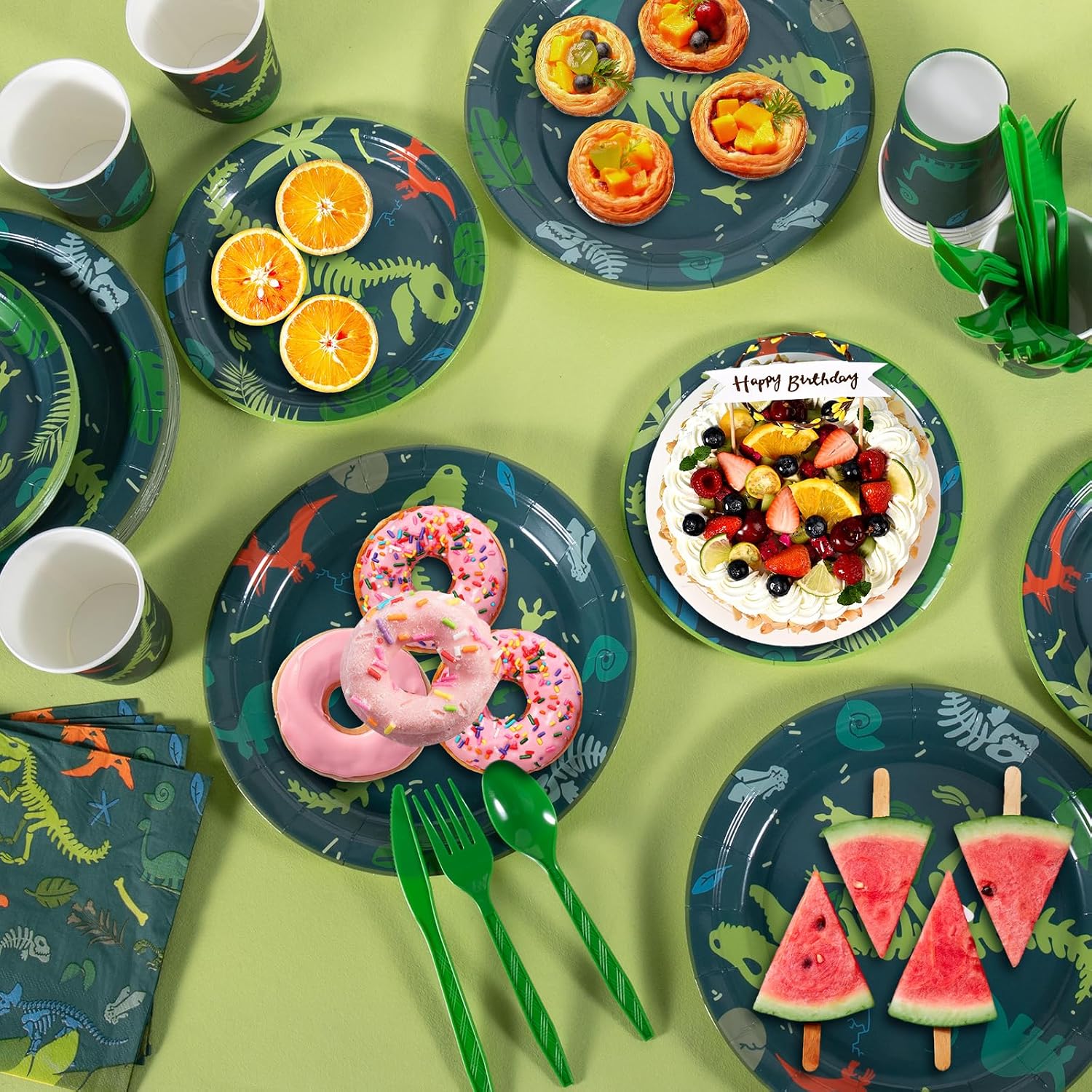 Detalle de Cecnamt Dinosaur Birthday Decorations (170-Piece Dino Party Supplies) for 24