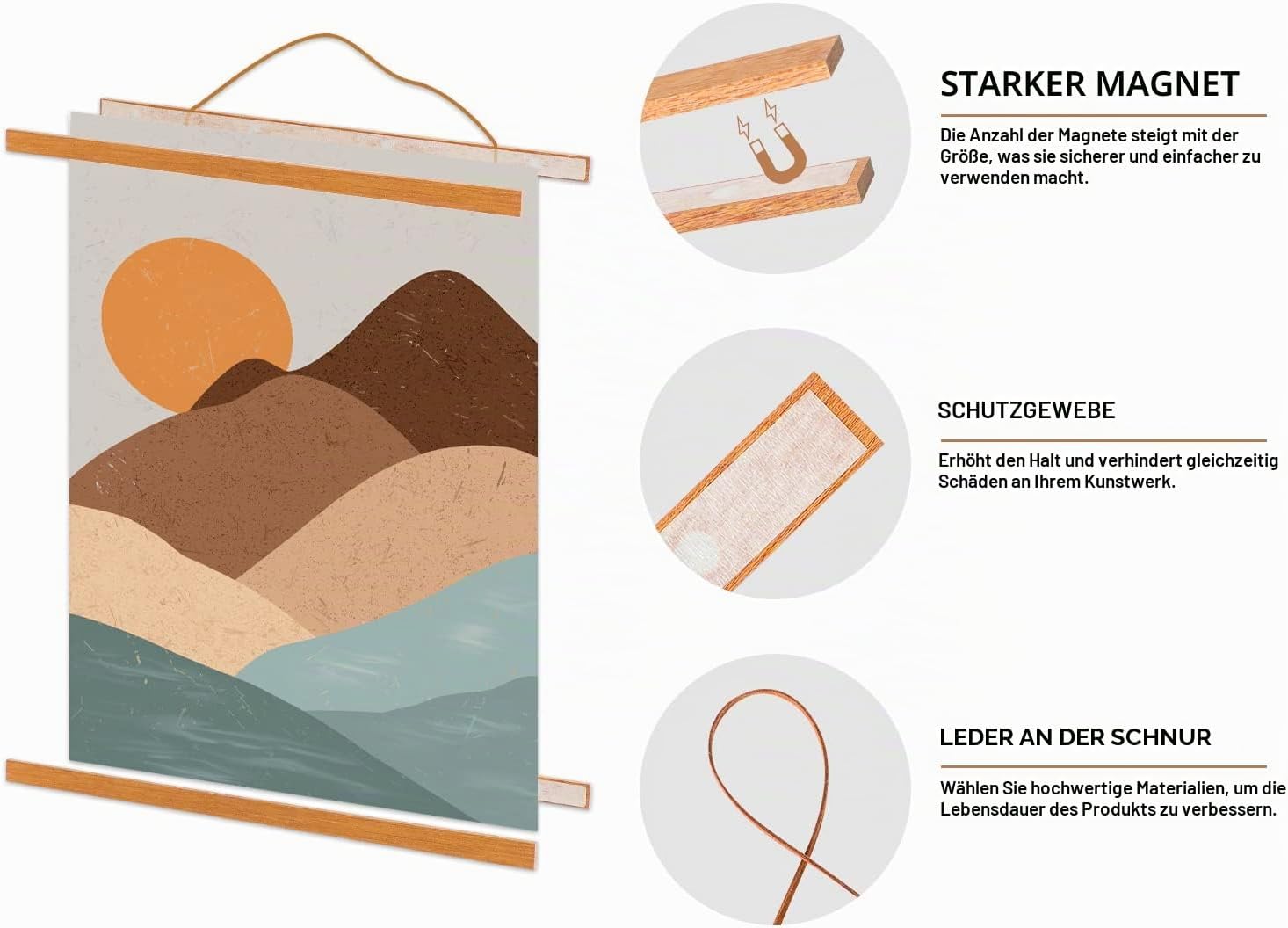 Detalle 2 de Benjia Magnetisch Posterschiene 30 cm đź–Ľ