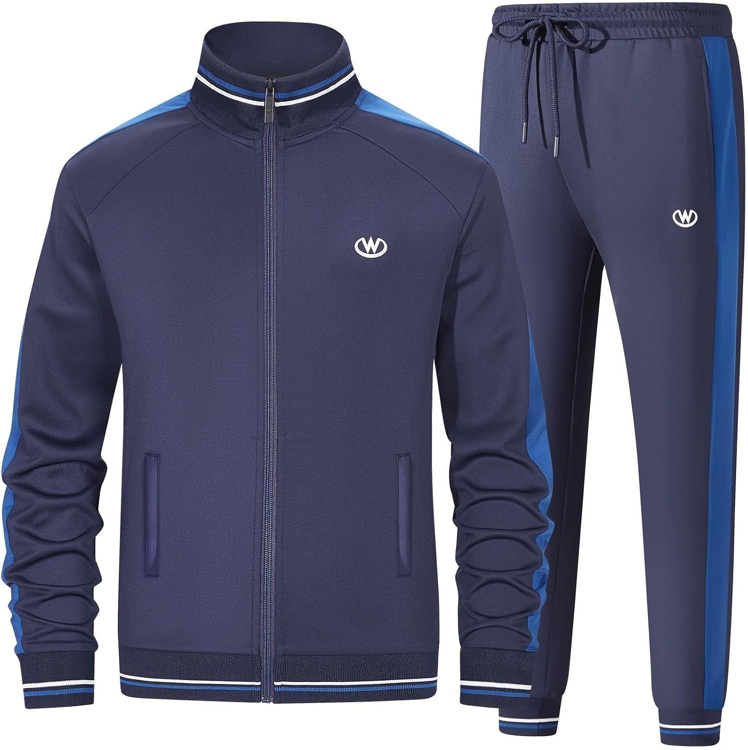 Detalle de wiebdncj Herren Trainingsanzug im 2-Teile-Set (Langarm) mit Jacke und Hose