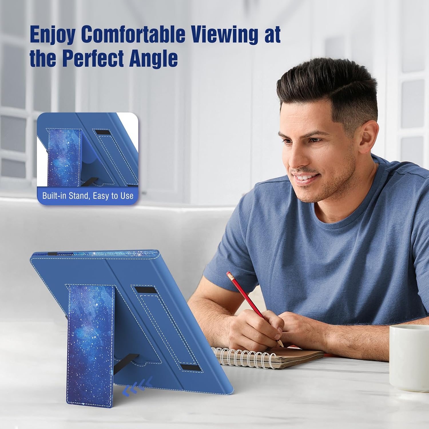 Thumbnail 4 de TiMOVO Universal Case for 10.1 Inch Android Tablets with Pen Loop & Hand Strap (Blue Starry Sky)
