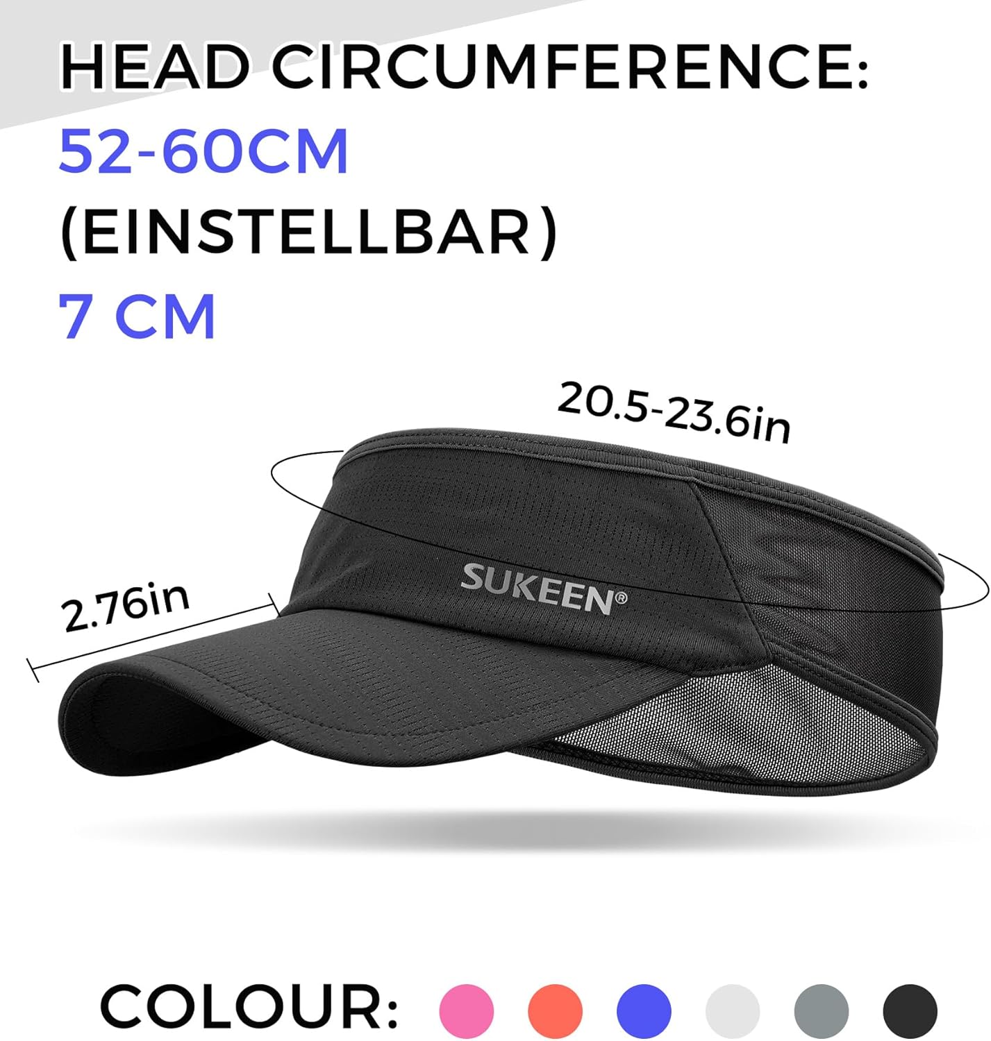 Thumbnail 1 de Sukeen Sun Visor Hat (UPF 50+) – Cooling sweatband visor cap for running, golf and cycling