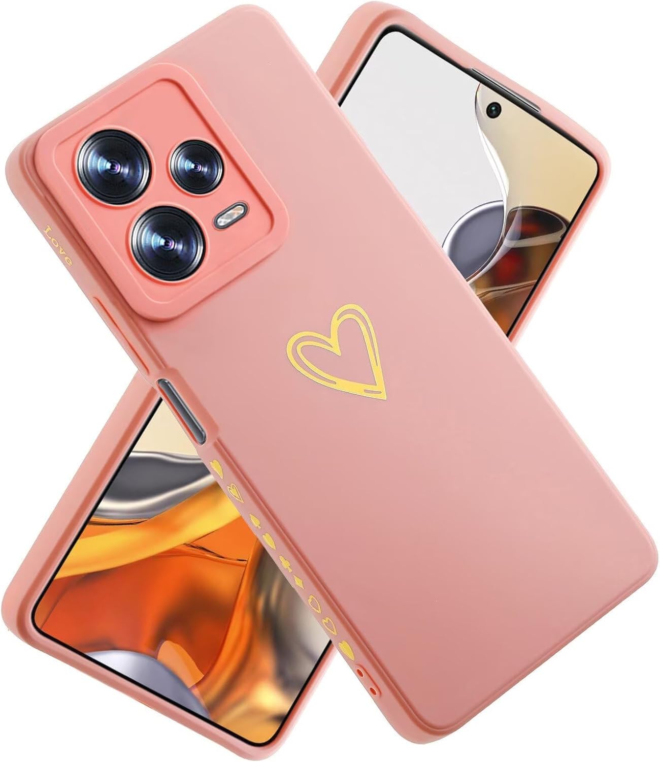 Thumbnail 5 de Jeelar ESONG Silikon-Handyhülle für OnePlus Nord CE5 mit Handschlaufe und Herzdesign (rosa)