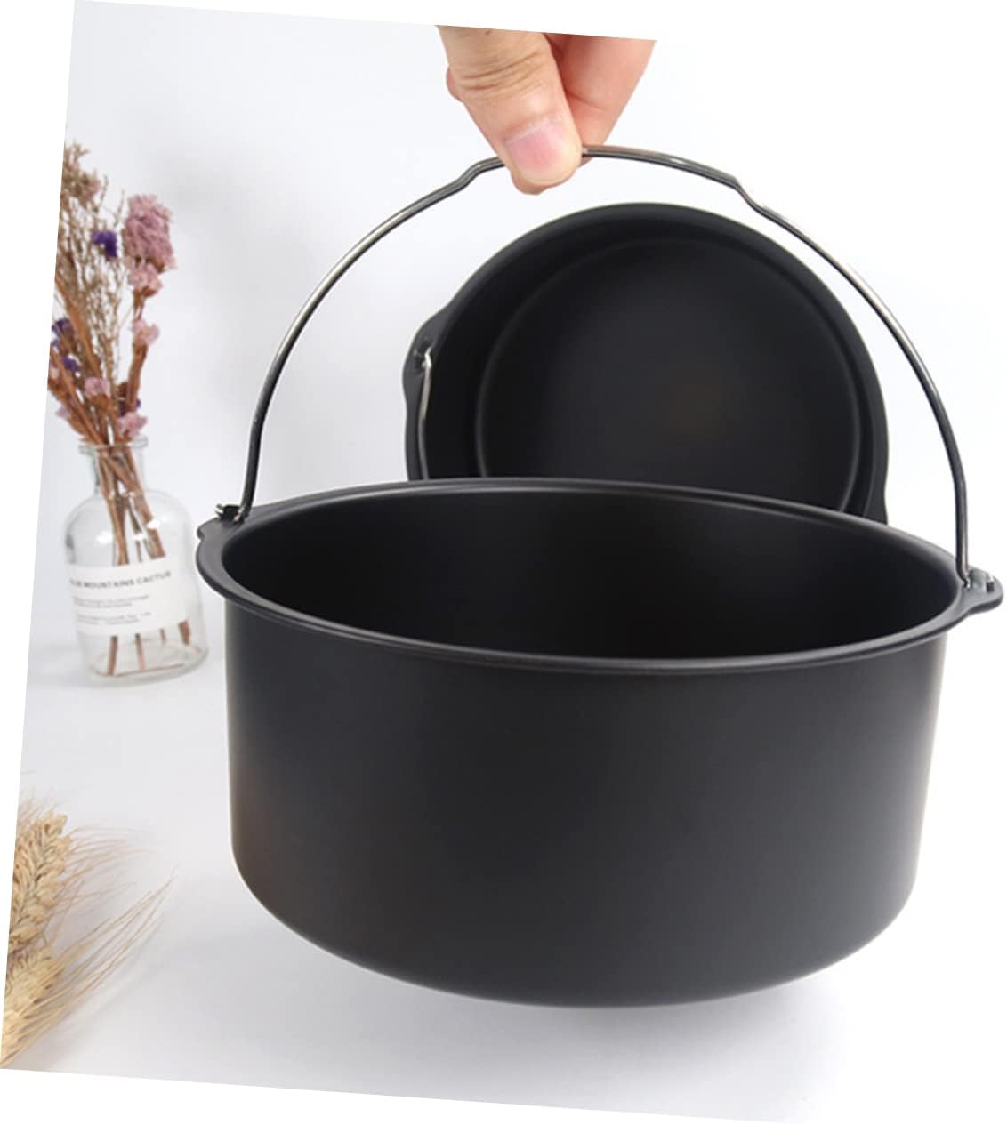 Thumbnail 4 de Milisten 1pc Carbon Steel Air Fryer Cake Basket / Baking Tin – Non-stick air fryer bakeware accessory