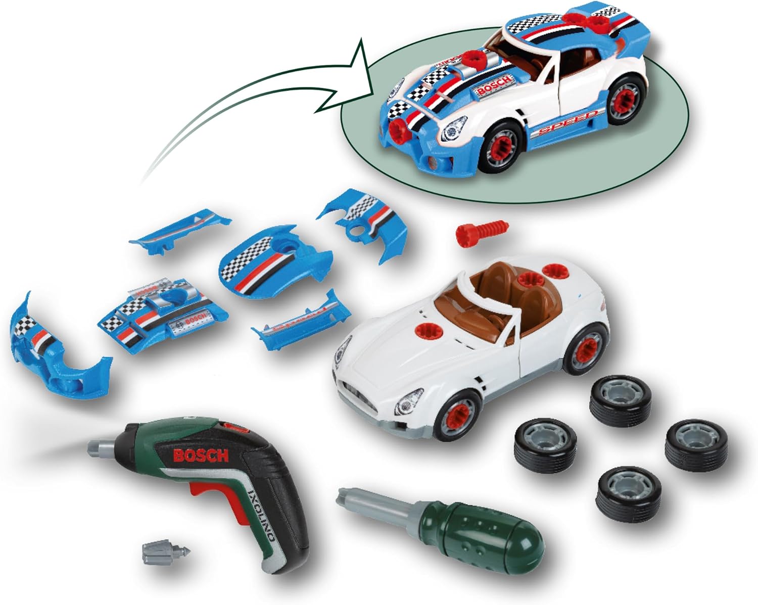 Detalle de Theo Klein 8630 set de tuning Bosch avec visseuse électronique Ixolino II et tournevis