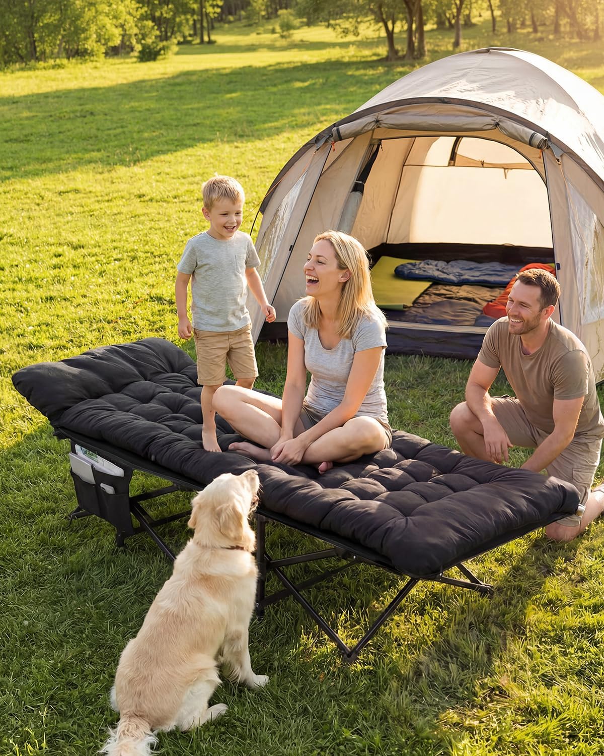 Thumbnail 5 de Sportneer Camp Beds for Adults with 1.5" Thick Mattress (28"/32" Extra Wide) – 450lbs Load, Folding Camping Bed