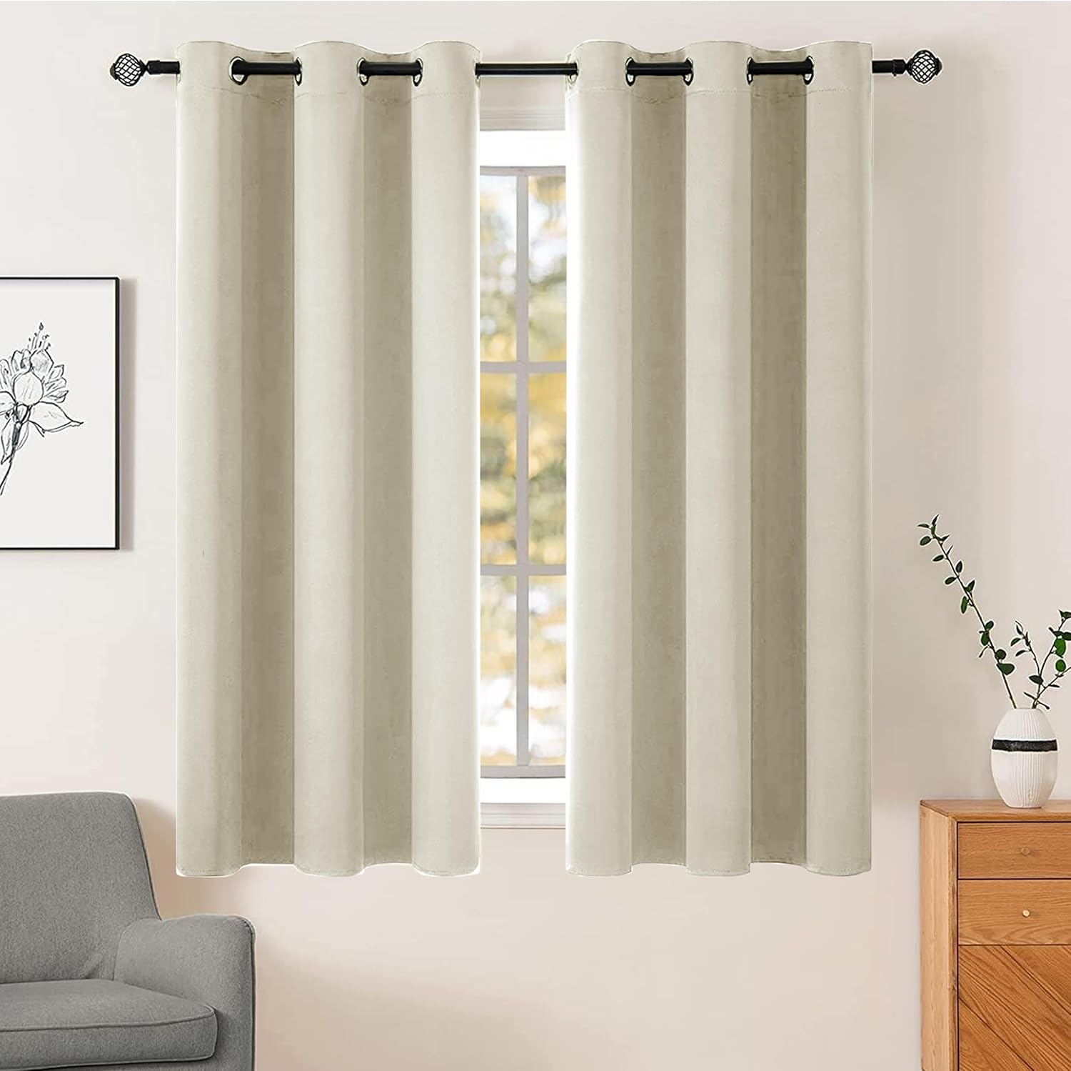 Thumbnail 5 de AR Ware Charcoal Blackout Curtains – 2 Panels, Eyelet Thermal, 66 x 72 inches