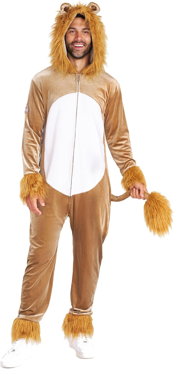 Thumbnail 5 de Tipsy Elves Men's Animal Halloween Jumpsuit Costume with Faux Fur, Pockets & Hidden Zipper