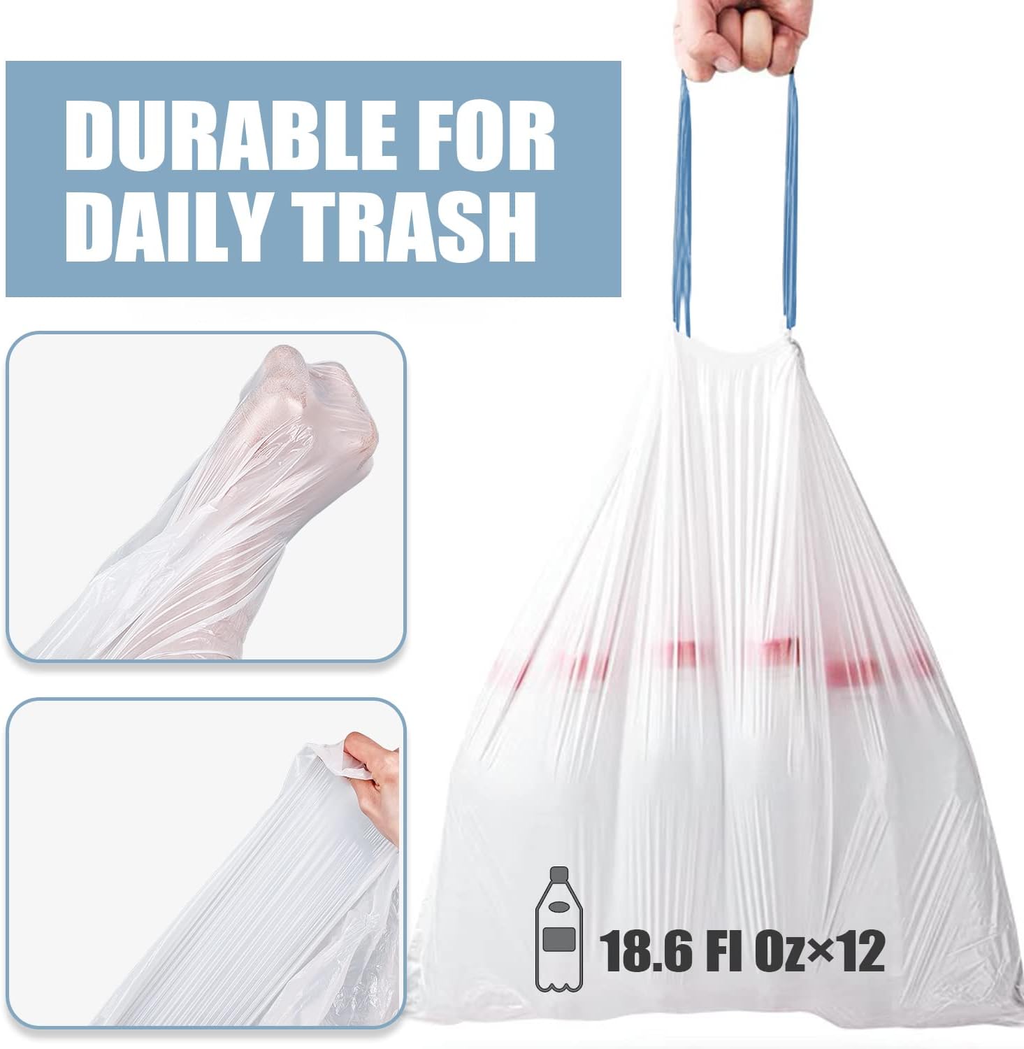Thumbnail 4 de Small Trash Bags 4 Gallon with Drawstring (57 Count)