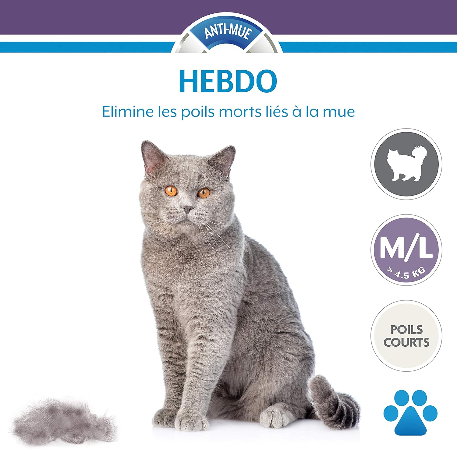 Detalle de FURminator Outil Undercoat deShedding Chat L Poils courts – Efficace pour chats de grande taille