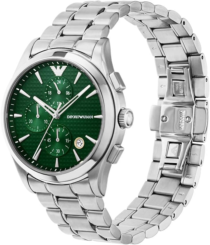 Thumbnail 3 de Emporio Armani Herren-Uhr mit Quarz-Chronograph, 42-mm-Gehäuse und grünem Zifferblatt