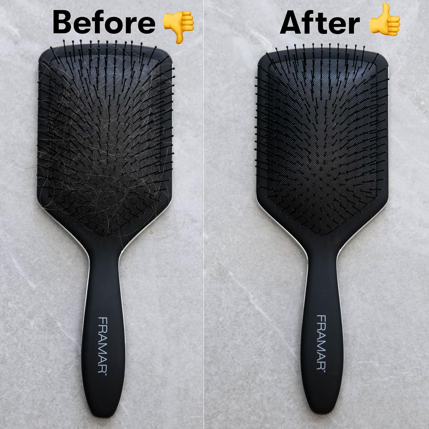 Detalle de FRAMAR Premium Hair Brush Cleaner Tool, Pink, Dual-Edge Design