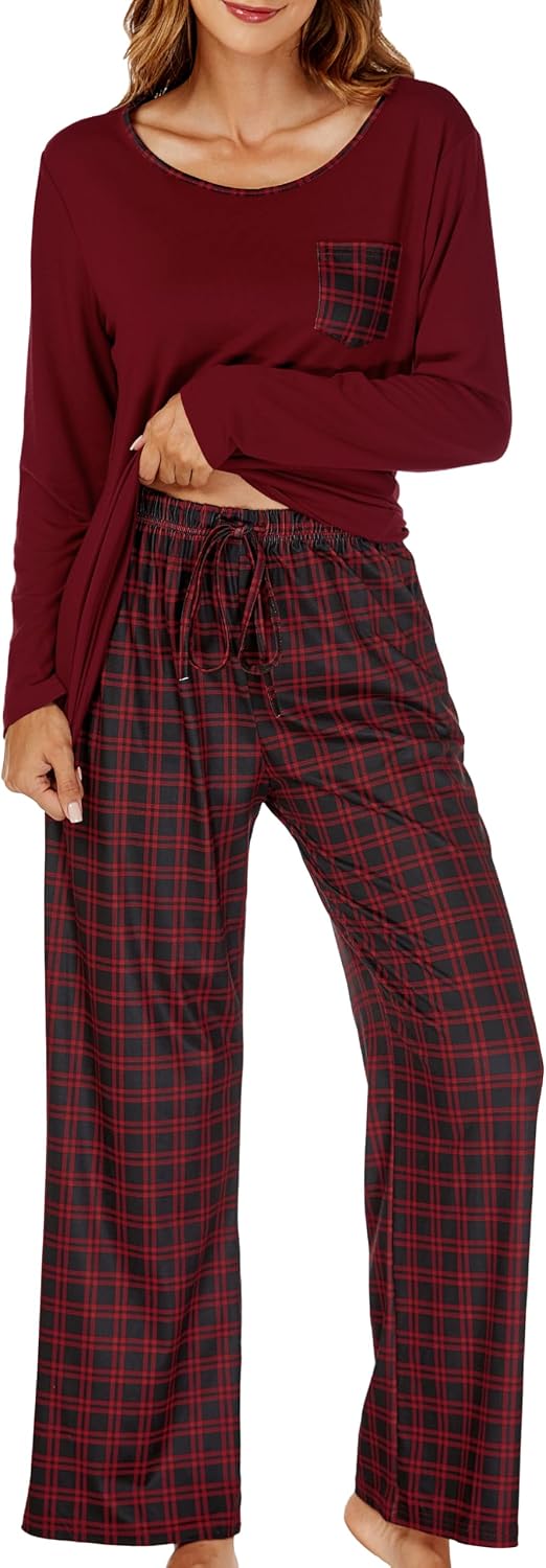 Thumbnail 2 de JCQIGOA Damen-Schlafanzug Langarm (2-teilig) – bequemes Loungewear-Set für Winternächte