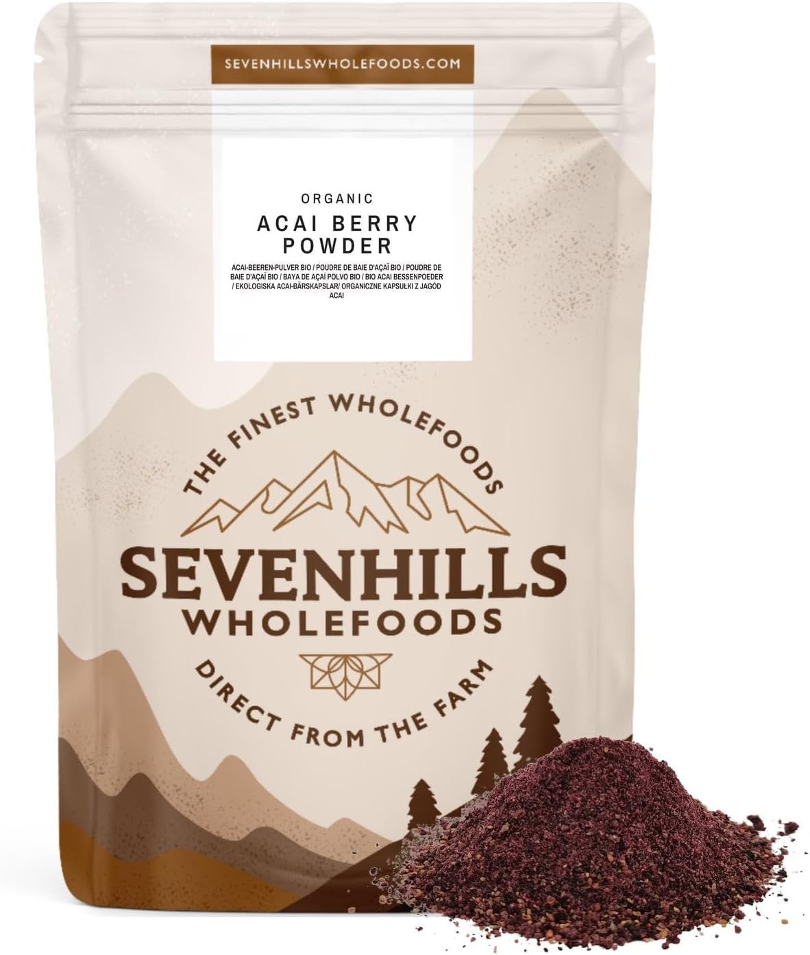 Sevenhills Wholefoods Poudre d'açaï Bio 100 g 🫐
