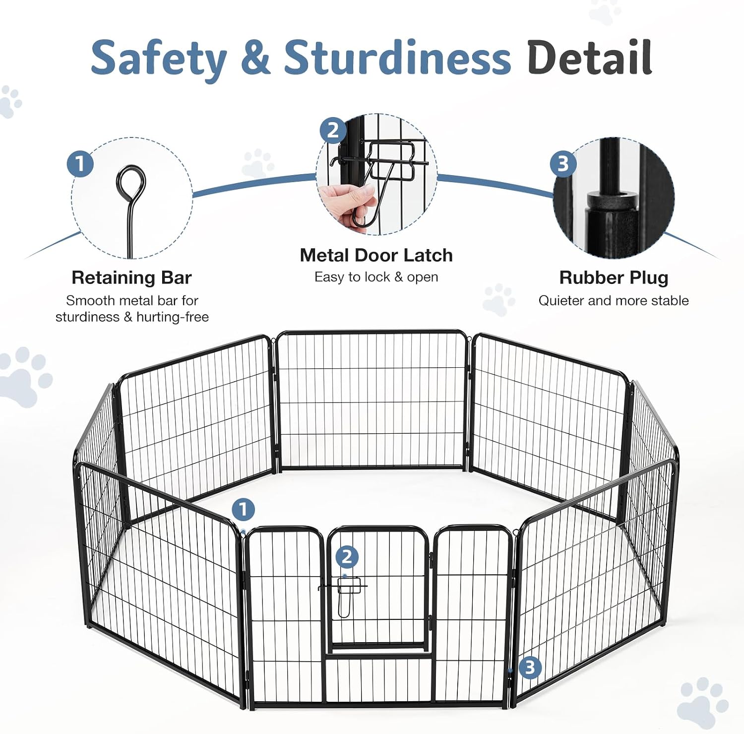 Thumbnail 6 de DUMOS Dog Playpen, 24-Inch