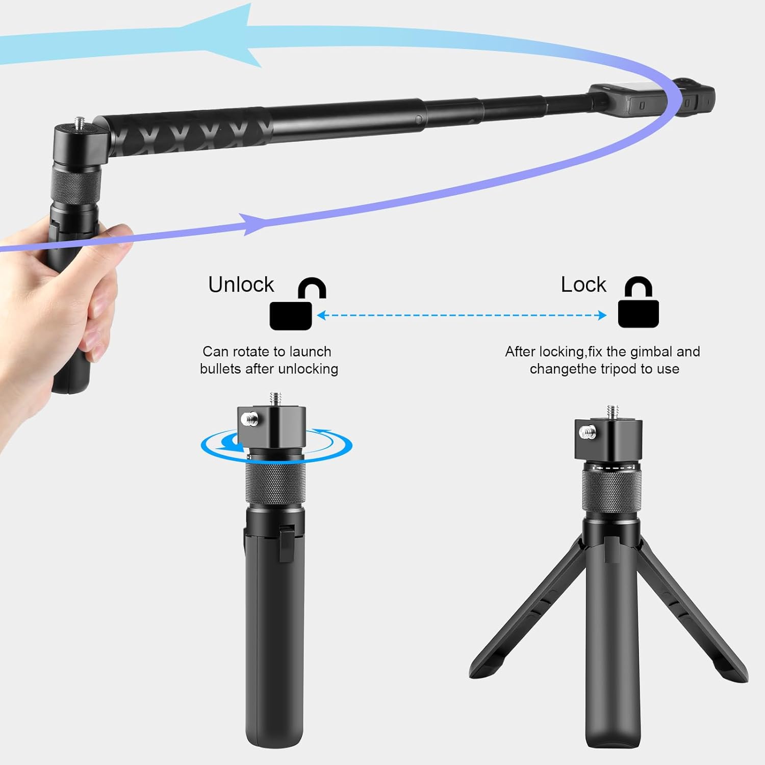 Thumbnail 2 de PULUZ Insta 360 Bullet Time Stativ für Insta360