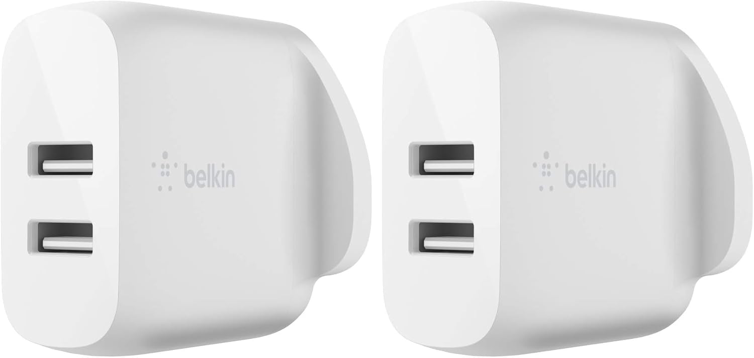 Detalle 1 de Belkin Boost Charge Dual USB-A 24W Wall Charger (WCB002MYWH) – White