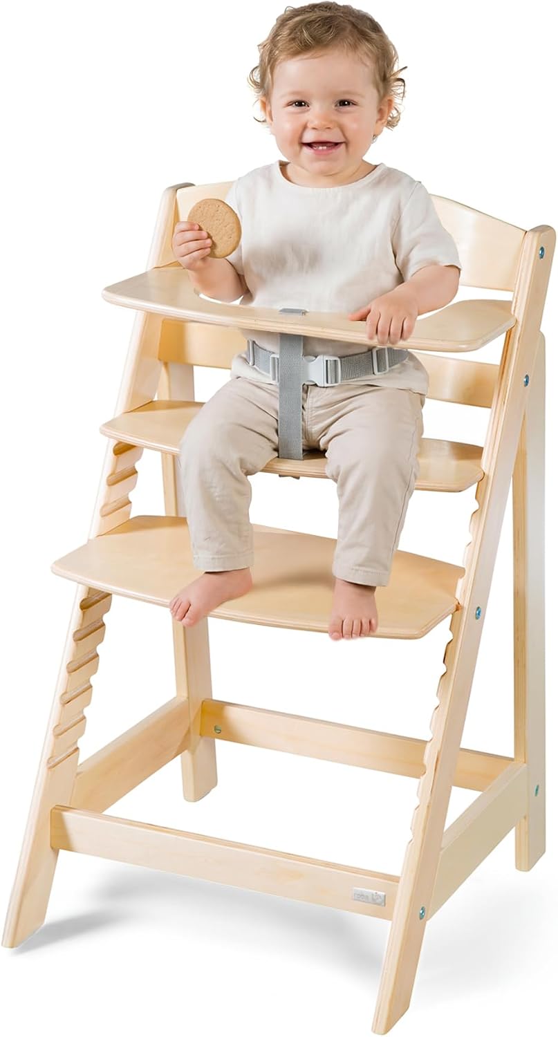 Thumbnail 1 de roba Chaise Haute Évolutive en Bois Naturel 2 en 1 Sit Up Flex – Hauteur Réglable