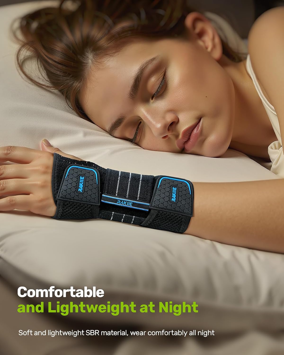 Detalle 1 de Rakiie Carpal Tunnel Wrist Brace Large, 3‑splint