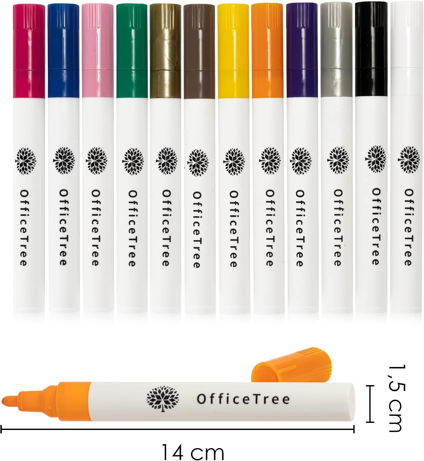Detalle 2 de OfficeTree Porzellanstifte 12 Farben 2 mm 🎨