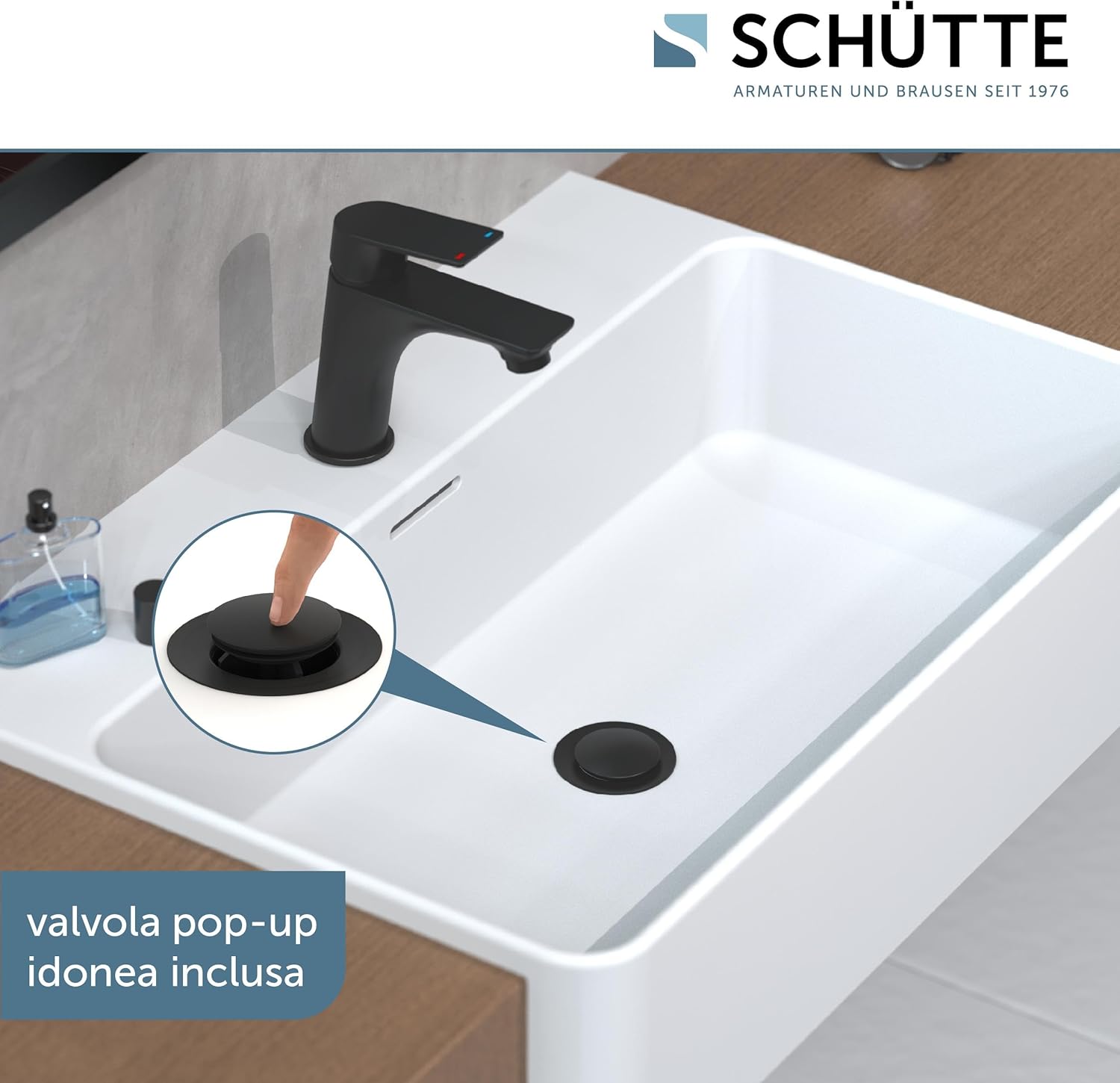 Thumbnail 3 de Schütte BOSTON 33216: Rubinetto da bagno nero opaco per lavabo, design moderno e funzionale