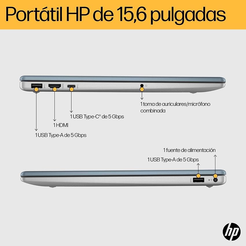 Detalle de HP Ordenador portátil 15,6" Ryzen 5 16 GB 1TB