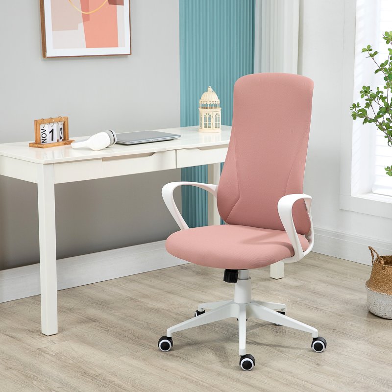 Detalle 2 de vinsetto Silla de Oficina Giratoria Rosa