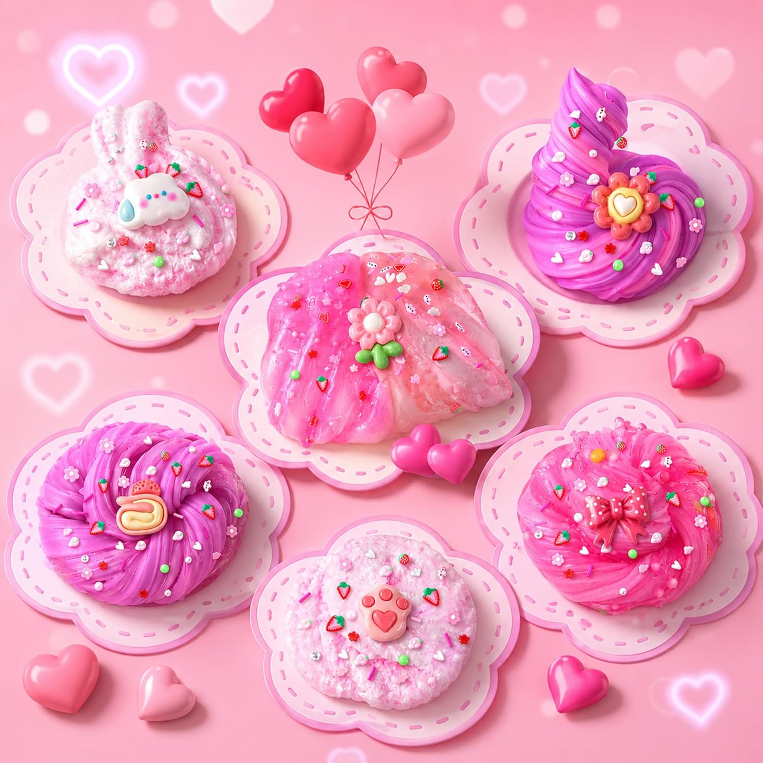 Thumbnail 5 de Pack of 6 Pink Slimes for Kids
