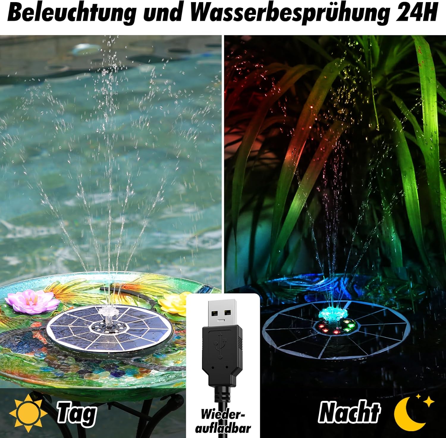 Thumbnail 2 de AISITIN 6.5W LED Solar Springbrunnen für Außen mit Fernbedienung