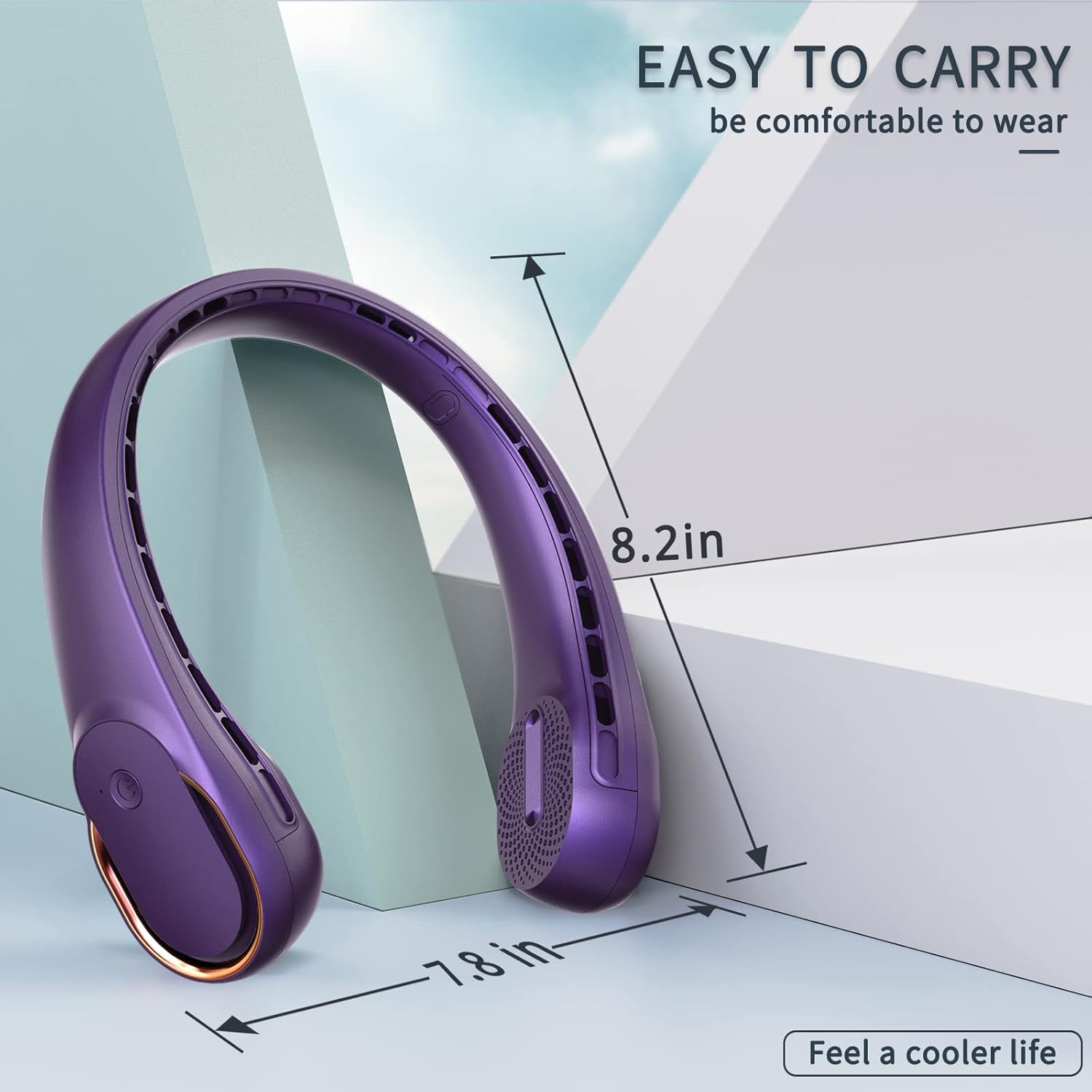Thumbnail 1 de ASNUG Neck Fan: Bladeless, USB-Rechargeable Personal Fan with 4000mAh Battery