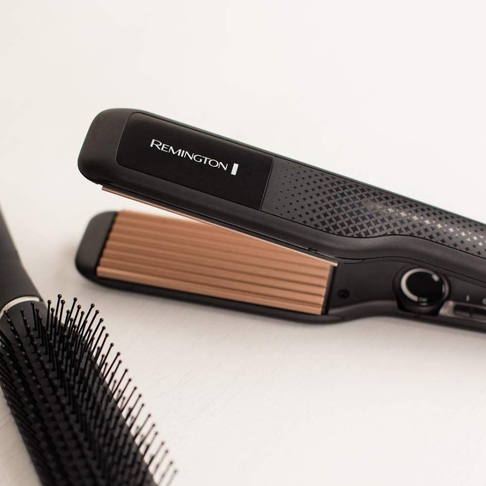 Detalle de Remington Kreppeisen S3580 – Zick-Zack-Wellen & Volumen, 37 mm Stylingplatten