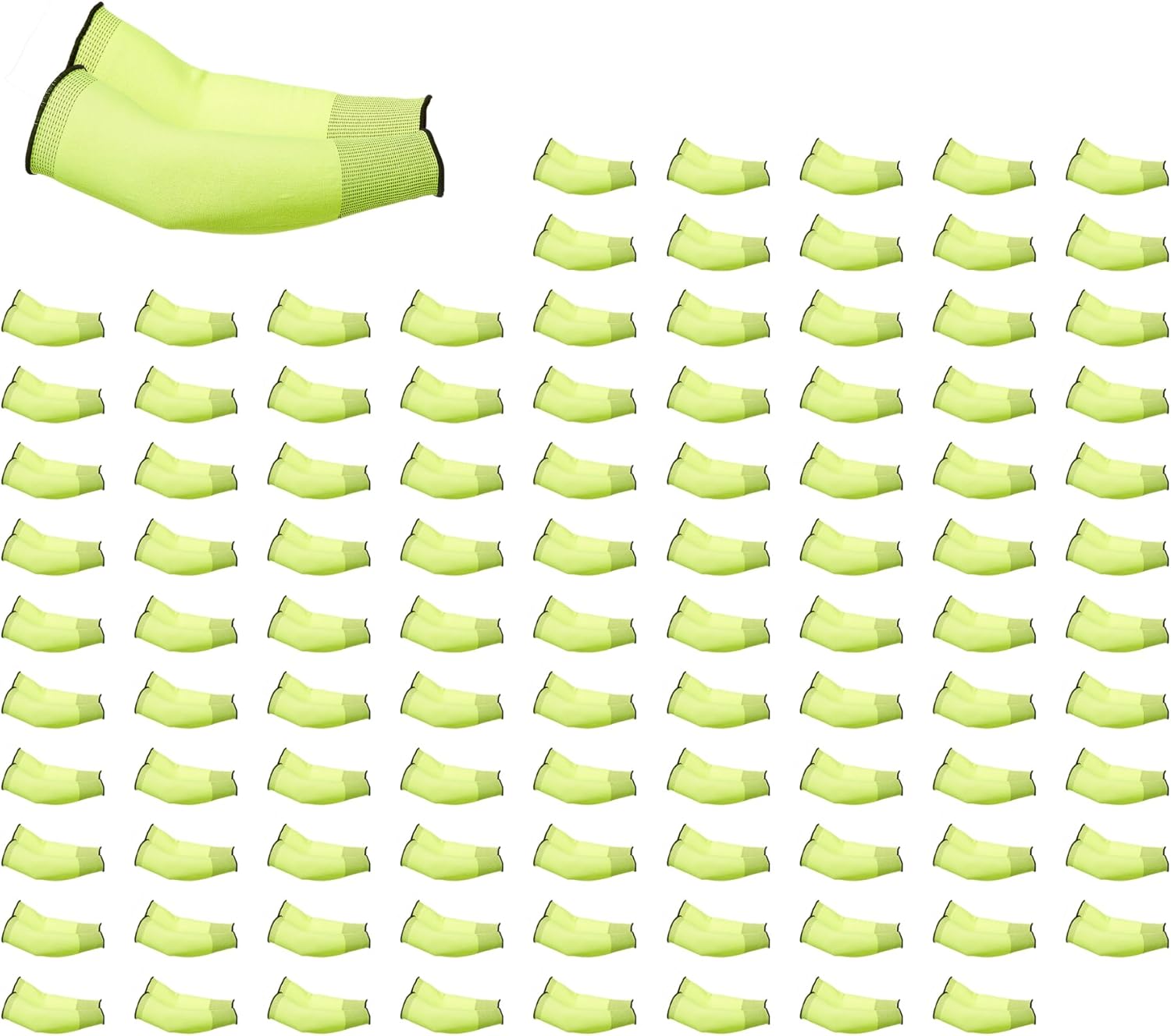 Detalle de Amazon Basics Armschutzhüllen mit Schnittschutz, 45 cm lang, mit Daumenloch (1 Paar) – gelb