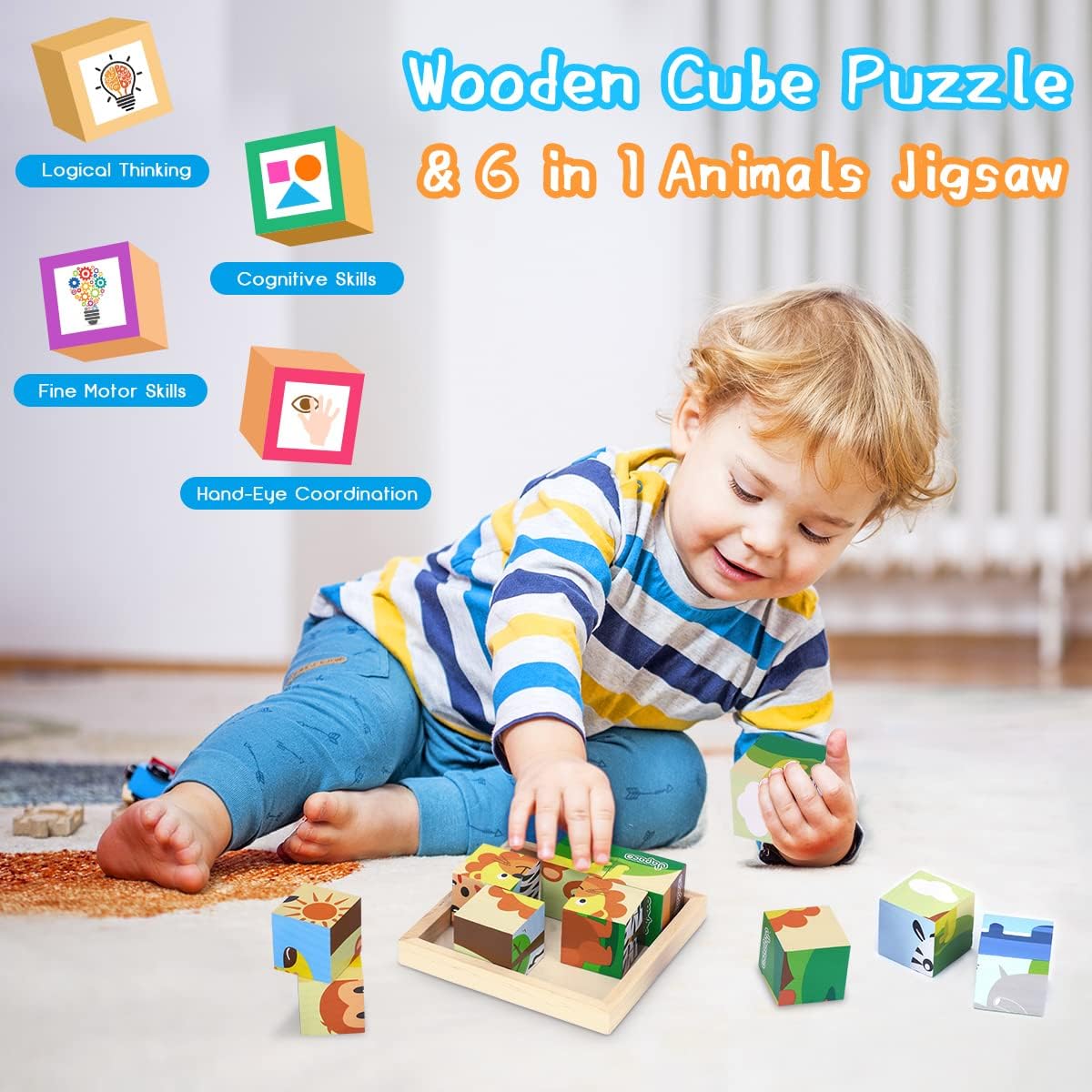 Thumbnail 2 de Japace 6-in-1 Wooden Toddler Puzzles