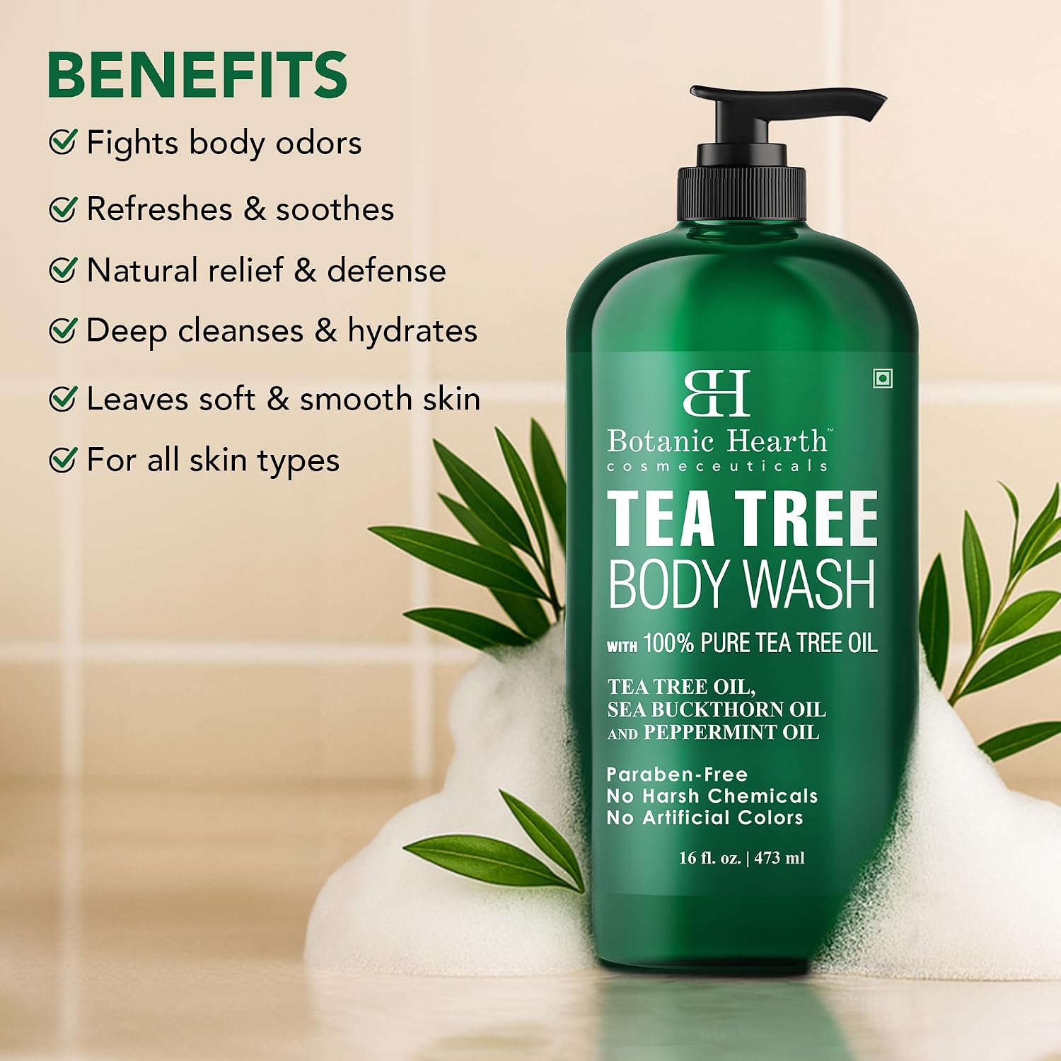 Detalle 2 de Botanic Hearth Tea Tree Body Wash 16 fl oz