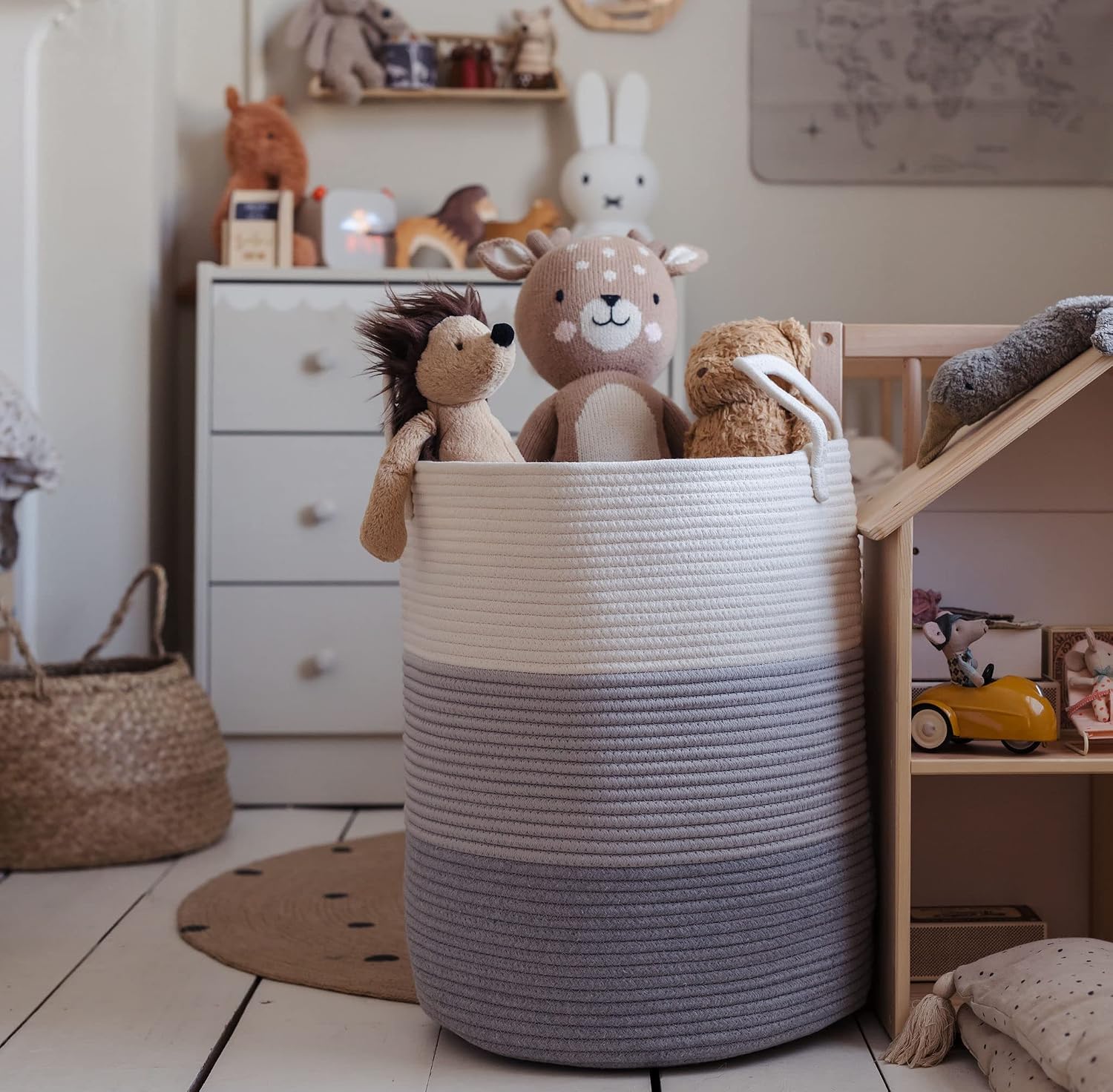 Thumbnail 4 de OrganiHaus Large Cotton Rope Laundry Basket (38x45cm) – Hand-woven, Grey