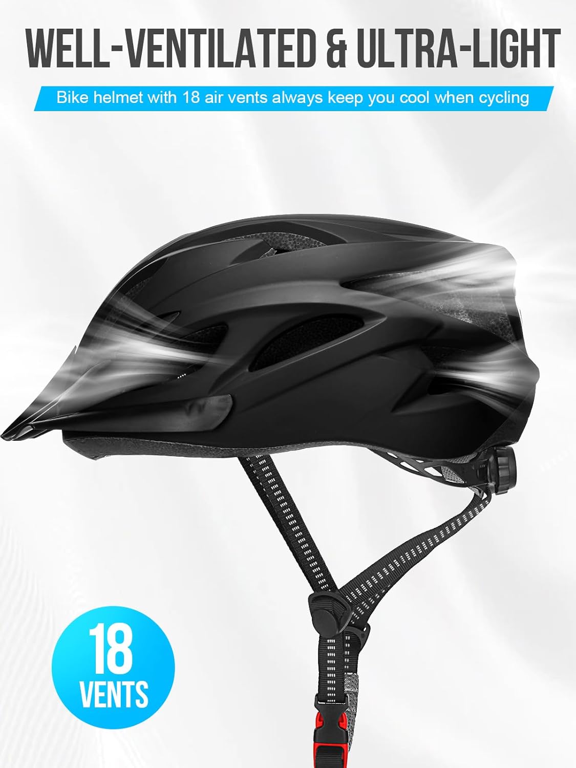 Thumbnail 4 de Fahrradhelm Erwachsene mit LED-Licht – Cityhelm Urban verstellbar 57–62 cm (PC-Schale/EPS) für Damen & Herren