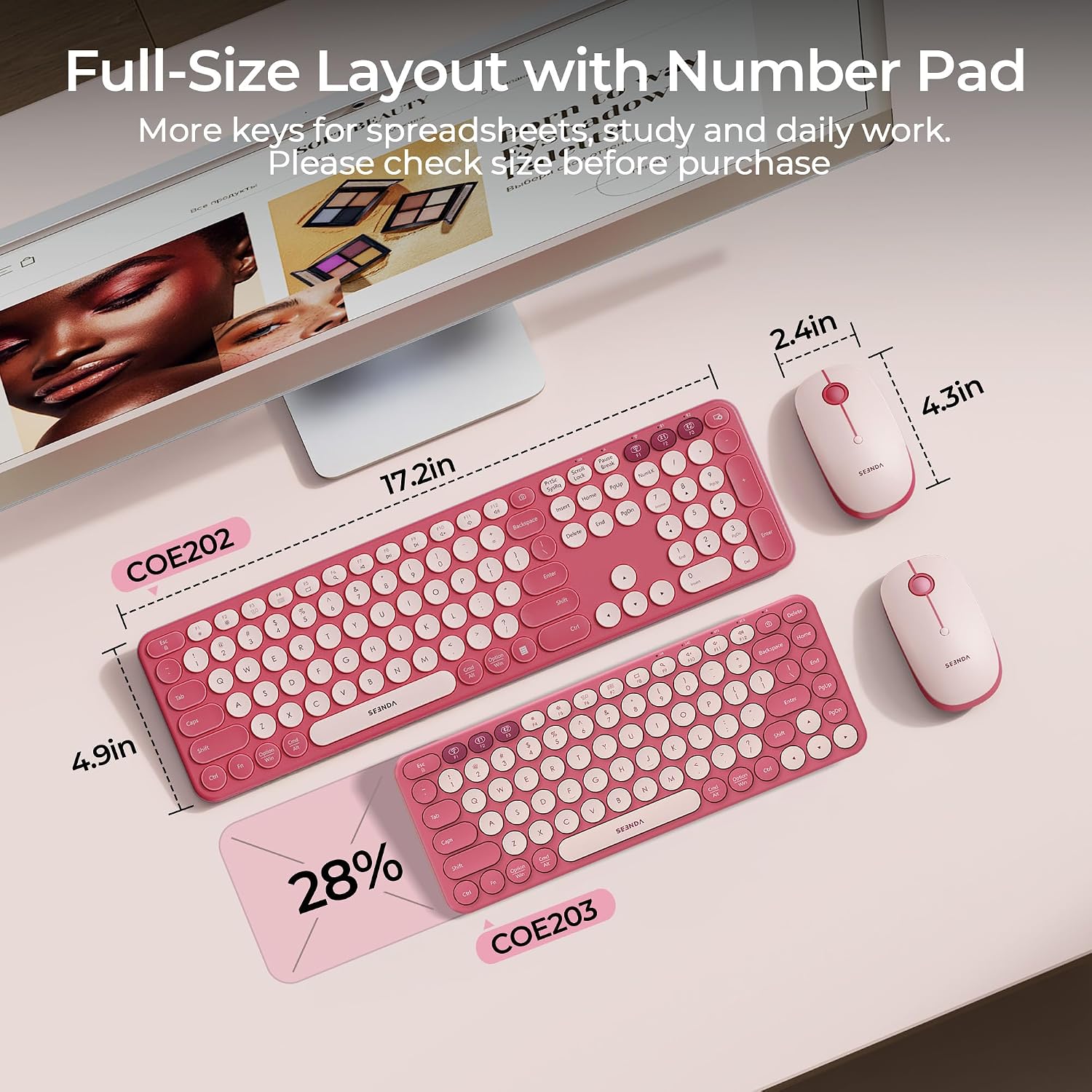 Detalle 1 de Seenda Bluetooth Keyboard and Mouse Combo COE202
