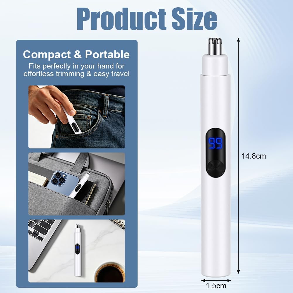Thumbnail 1 de AOOSU Nose Hair Trimmer: Painless USB-Cordless Grooming Tool for Men and Women
