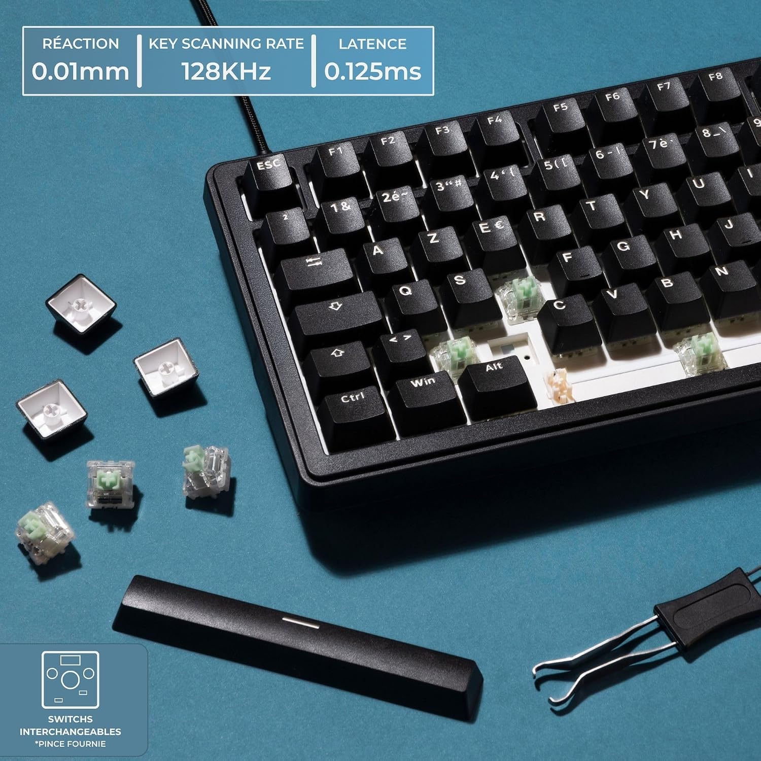 Thumbnail 4 de THE G-LAB KEYZ Elite 300 HE – klawiatura gamingowa 75% Hall Effect, AZERTY FR