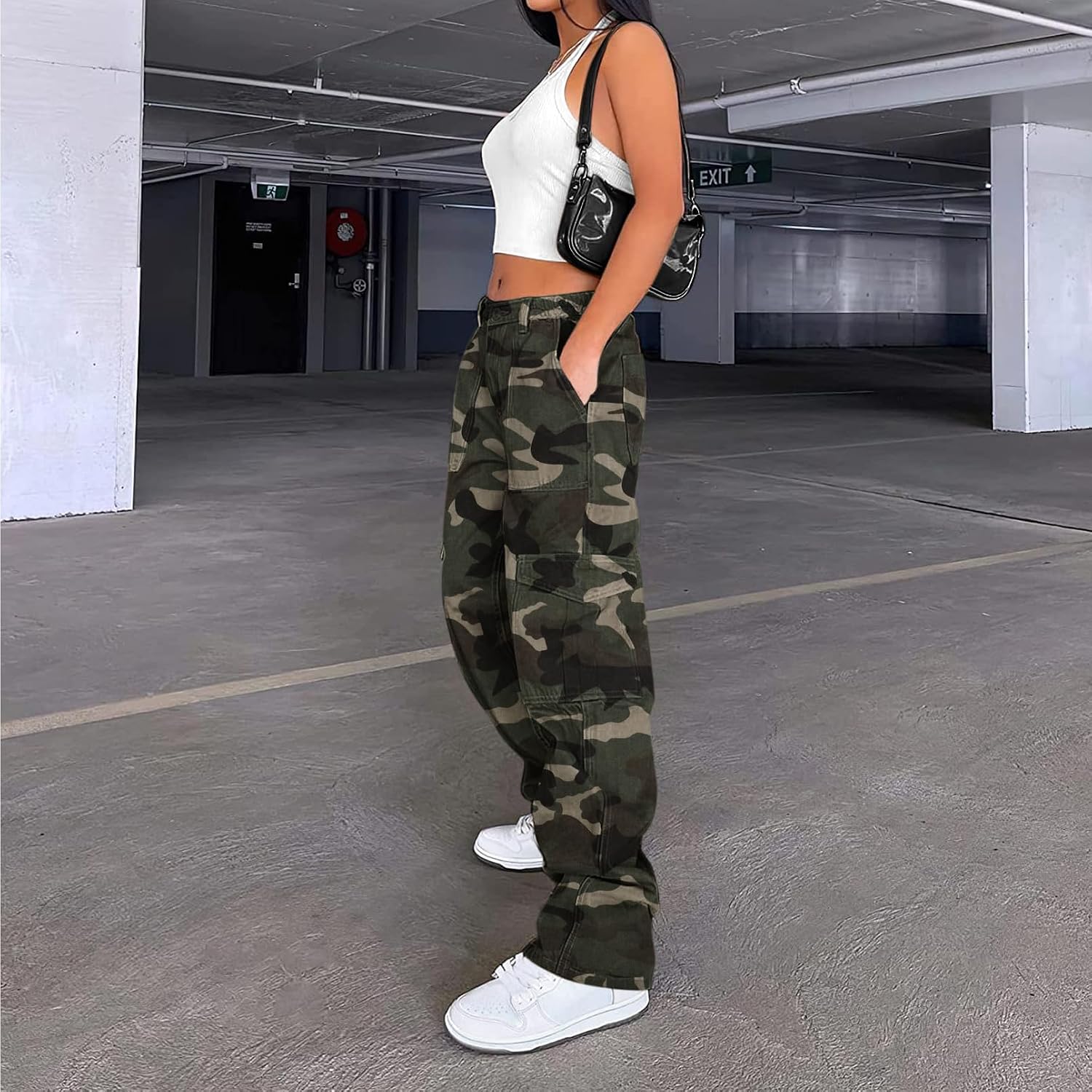 Thumbnail 2 de Lepunuo Women's Cargo Pants, High-Waisted Wide Leg with 6 Pockets