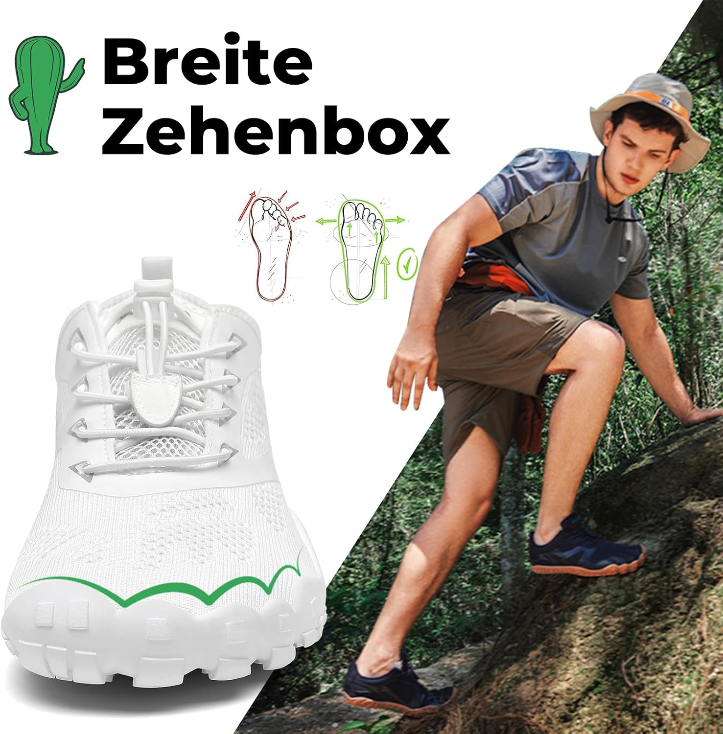 Thumbnail 2 de SAGUARO Barfußschuhe Unisex – Outdoor, Zero-Drop, Zehendesign, Gr. 36–48