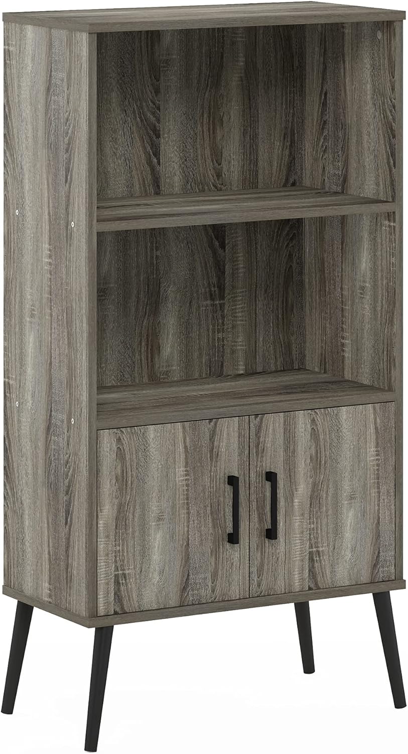 Thumbnail 5 de Furinno MIDCENTURY scaffali portaoggetti in rovere grigio – mobile contenitore 4ripiani